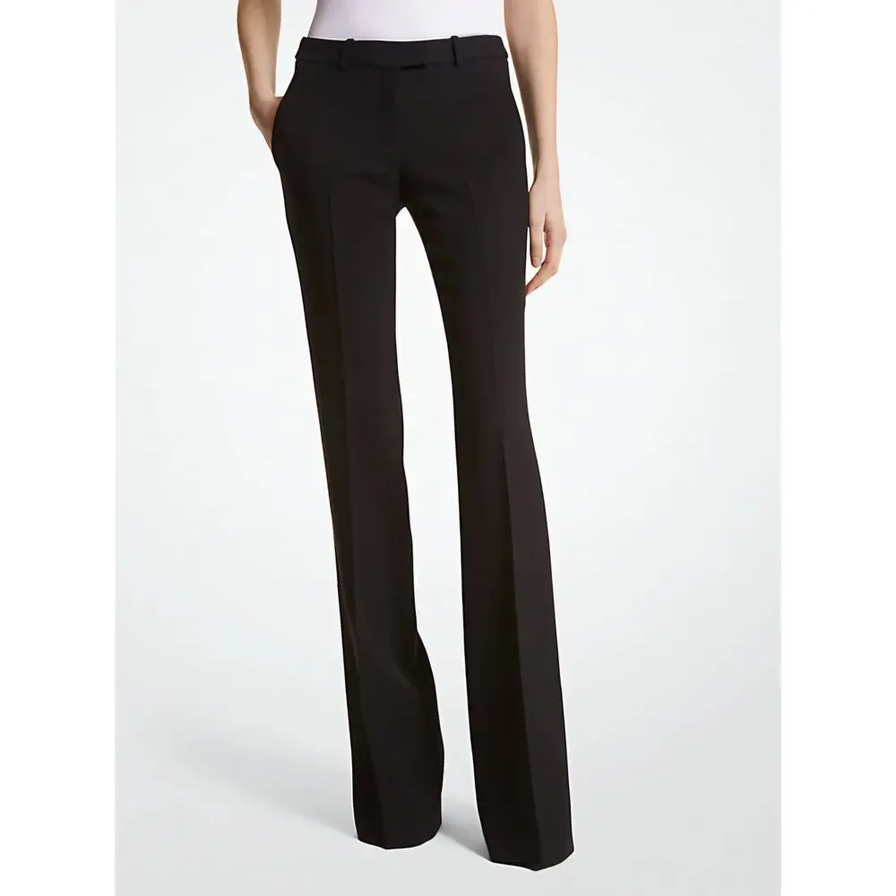 Michael Kors‎ Haylee Double Crepe Sablé Flared Women Trousers  Size 12